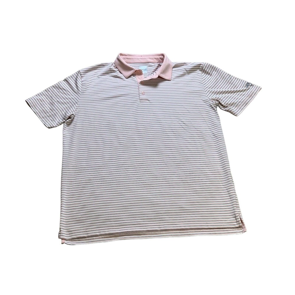 Callaway Shirt Extra Large Pink Mens Striped Stretch Golf Polo Short Sleeve